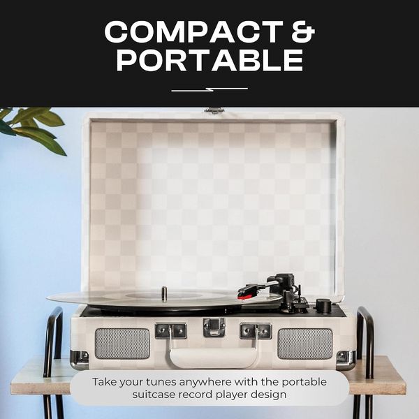 Crosley Cruiser Plus Portable Turntable Almond Checkerboard