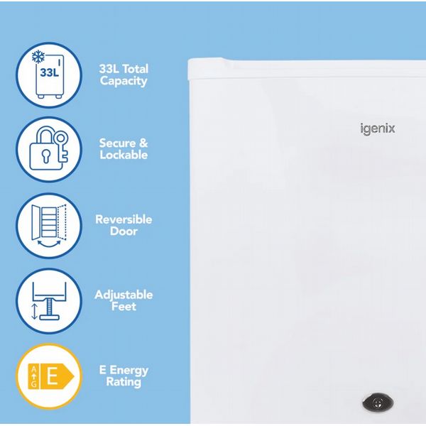 Igenix 3L Table Top Freezer With Lock White