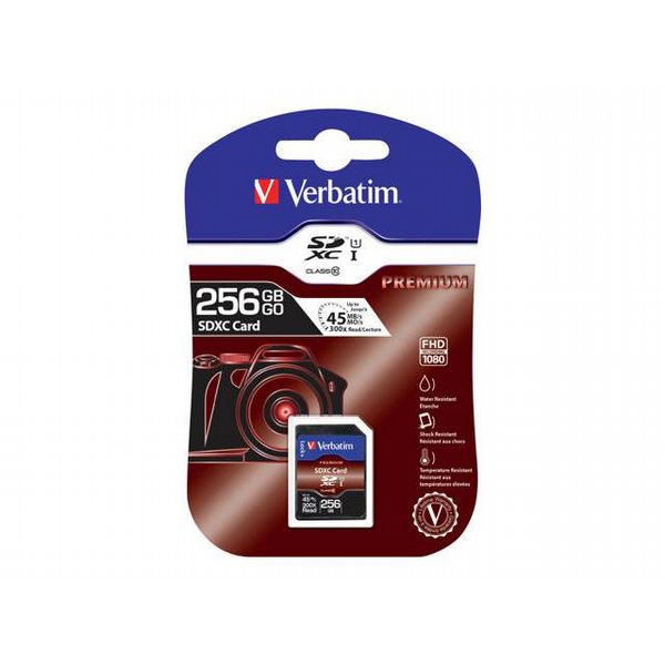 Verbatim Premium SDXC Memory Card Class 10 UHS-I U1 256GB 44026