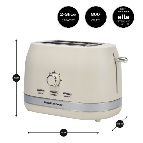 Hamilton Beach Ella Kettle and 2 Slice Toaster Bundle Latte