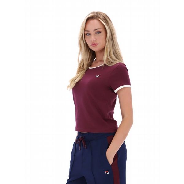 FILA AZZURA WOMENS BABY RINGER TEE-FIG/GARD