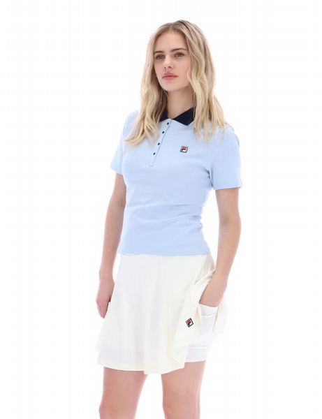 FILA JUNO WOMENS FITTED ICONIC POLO SKYWAY/FILA NAVY