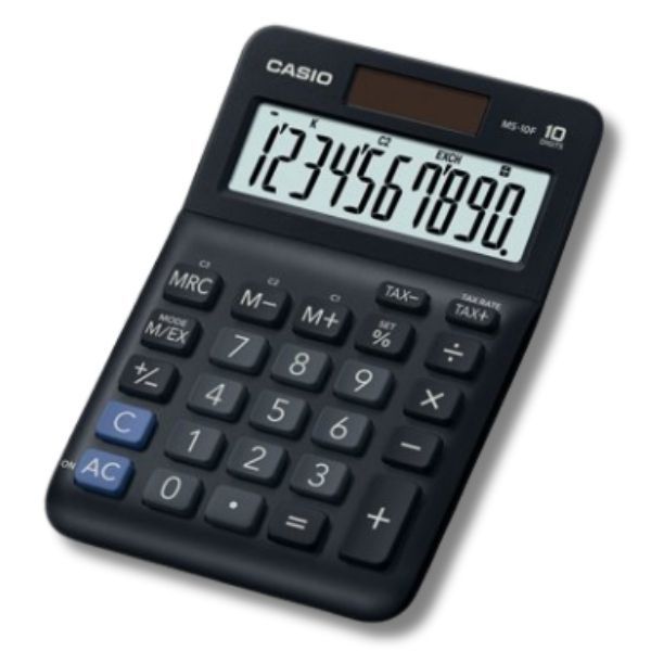Casio MS-10F 10 Digit Desk Calculator Black MS-10F-WA