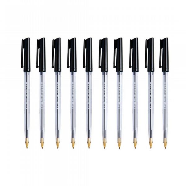 Staedtler Stick Ballpoint Pen Medium Black 430-M9 - Pack of 10