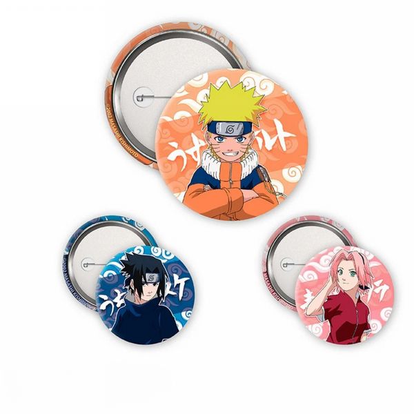 Naruto Sasuke & Sakura 3 Badge Pack