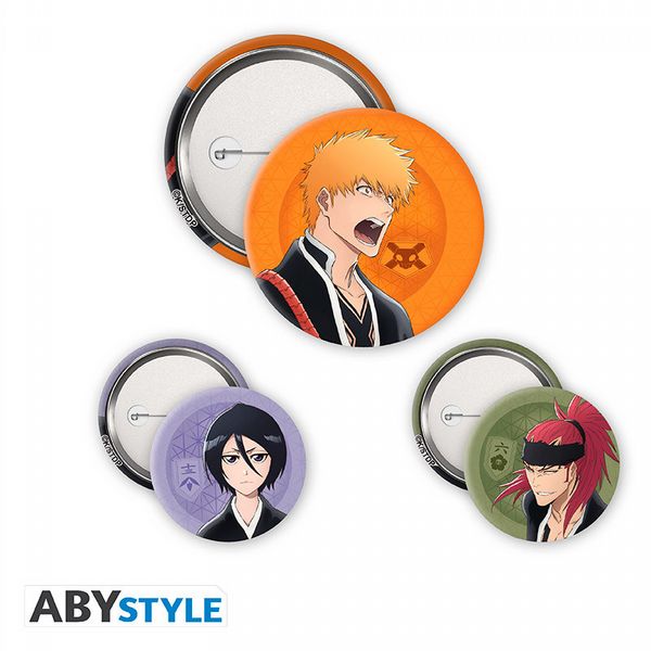 Bleach TYBW Ichigo, Rukia, Renji 3 Badge Pack