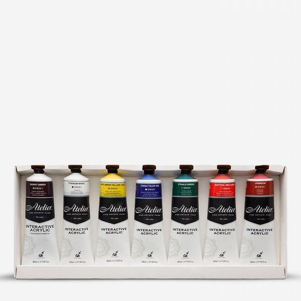 Atelier : Interactive : Artists' Acrylic Paint : 80ml : Set of 7