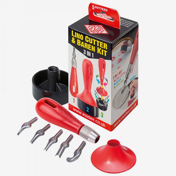 Essdee : Lino 3 in 1 Cutting Tool Set, Baren, Handle and 5 Cutter Tips