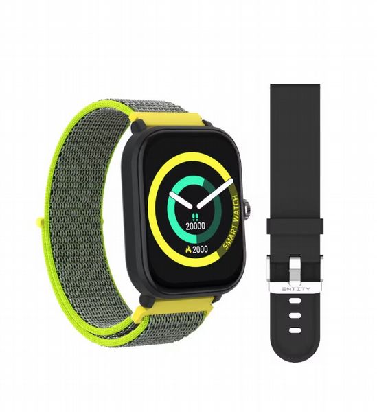 Entity Aero Smartwatch Yellow Nylon with Black Strap